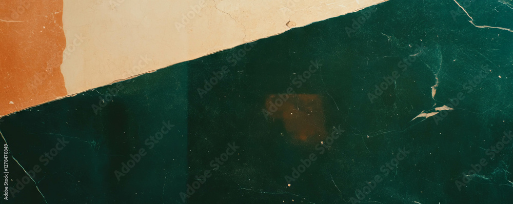 Aufkleber Abstract grunge texture with forest green and cream elements for artistic background use