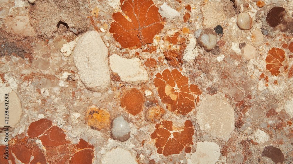 Aufkleber Fossil rich limestone texture displaying varied fossils for natural design