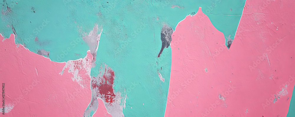 Aufkleber vibrant fuchsia and grey wall texture with artistic peeling patterns for design inspiration