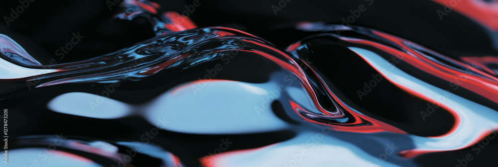 Poster Abstract glossy paint texture with dynamic brush strokes for artistic design