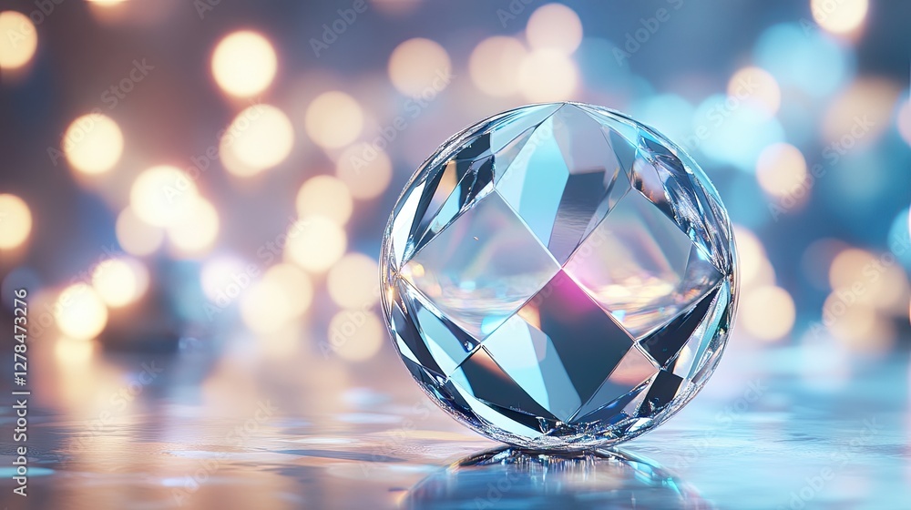 Poster smooth, reflective surface with a soft bokeh effect, adding a touch of modern elegance while leaving