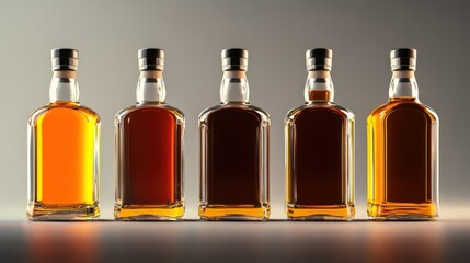 Studio liquor bottles, mockups, gradient