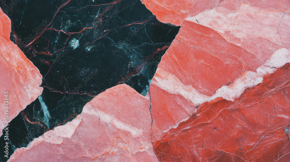 Poster glossy pink and dark marble texture for background or design projects