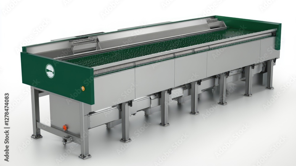 Poster modern conveyor belt cleaning machine with a modular brush system for efficient maintenance.
