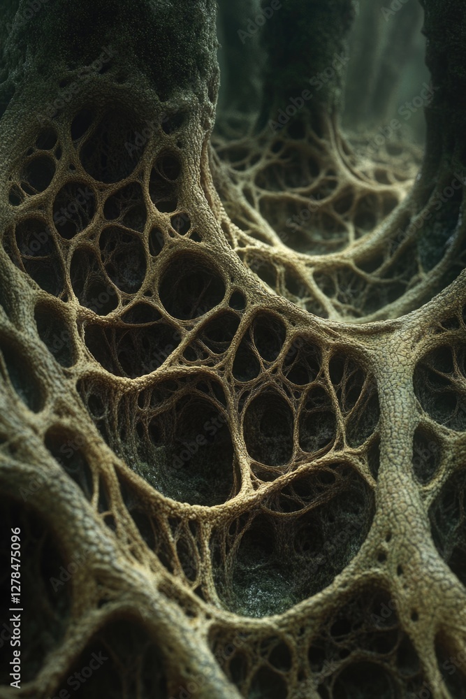 Aufkleber close-up of a tree trunk with holes, suitable for use as a texture or background