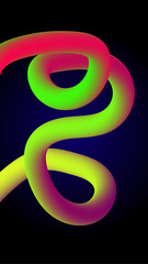 Obraz premium A 3D abstract loop with a blue-to-black gradient background, featuring a central gradient shape, ideal as a background graphic resource.