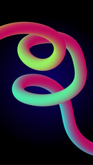 Obraz premium A 3D abstract loop with a blue-to-black gradient background, featuring a central gradient shape, ideal as a background graphic resource.