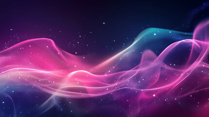 Obraz premium Vibrant Abstract Space Scene Depicting Colored Forms and Stars