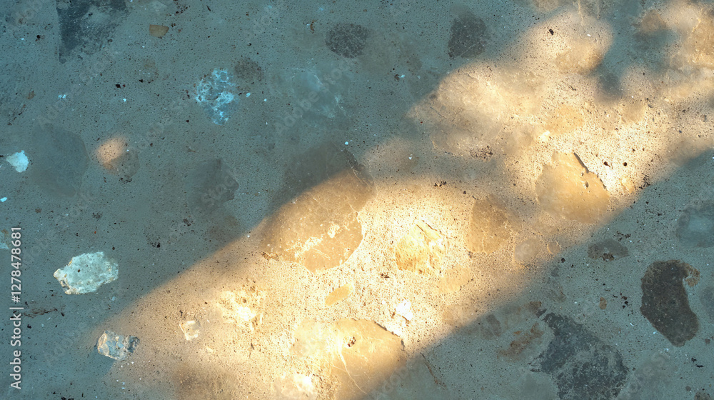 Poster natural limestone texture with mixed tones and sunlit patterns for architectural design