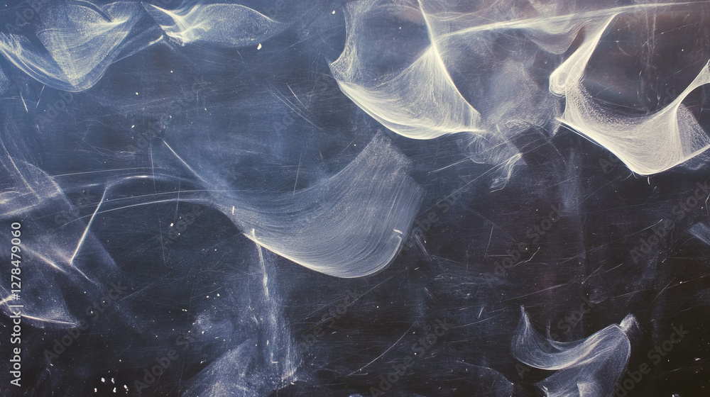 Poster Abstract grey chalkboard texture with erased chalk patterns for background design