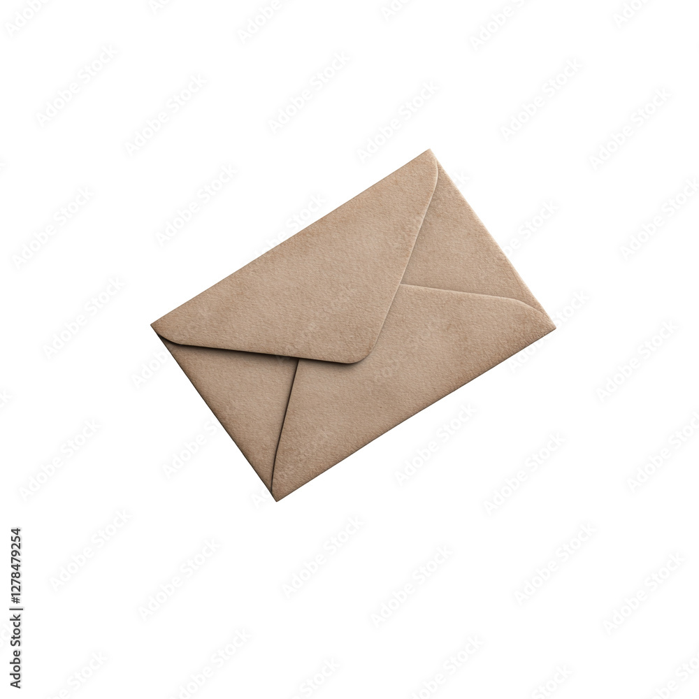 Poster brown envelope with flap feature displays classic design and simple structure in rectangular shape