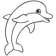 Playful Dolphin Vector Graphic Art Illustrations