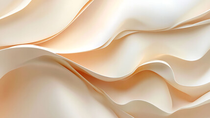 Obraz premium Abstract flowing cream colored fabric with gentle curves and shadows
