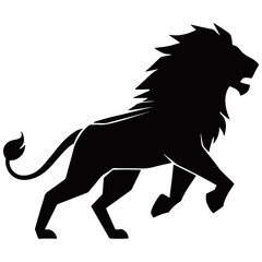 Silhouette Lion Vector Graphic Art Illustration