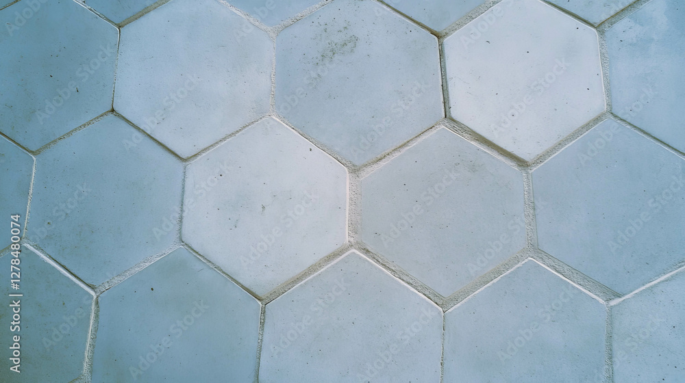 Poster modern grey hexagonal tile pattern with white grout for interior design and decoration