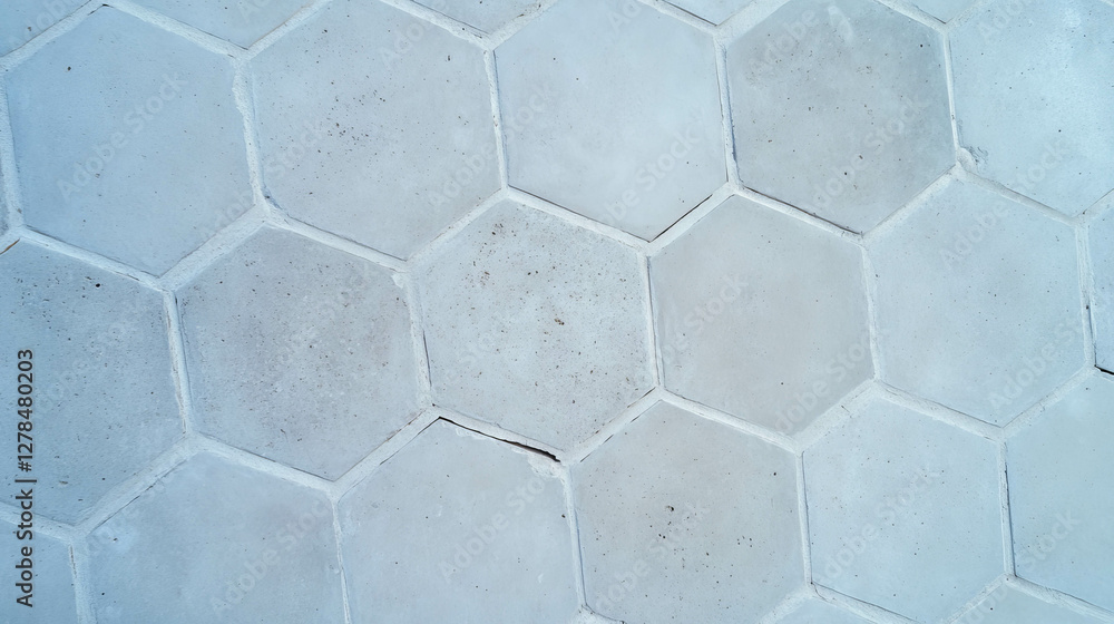 Aufkleber grey hexagonal tile pattern with white grout for interior design background