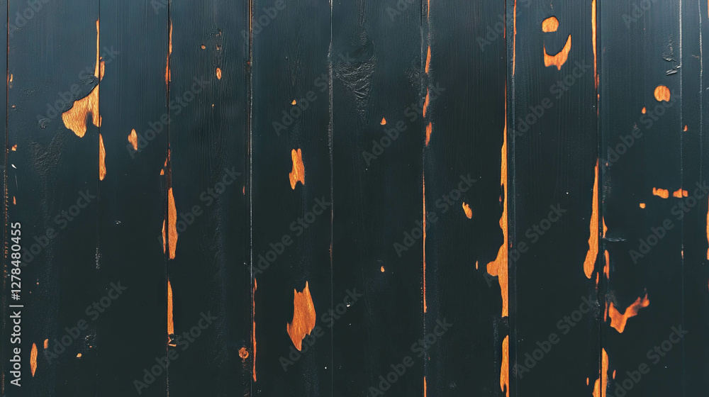 Poster rustic hardwood wall with unique burned patterns