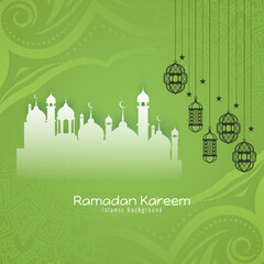 Ramadan Kareem Islamic arabic festival celebration with mosque