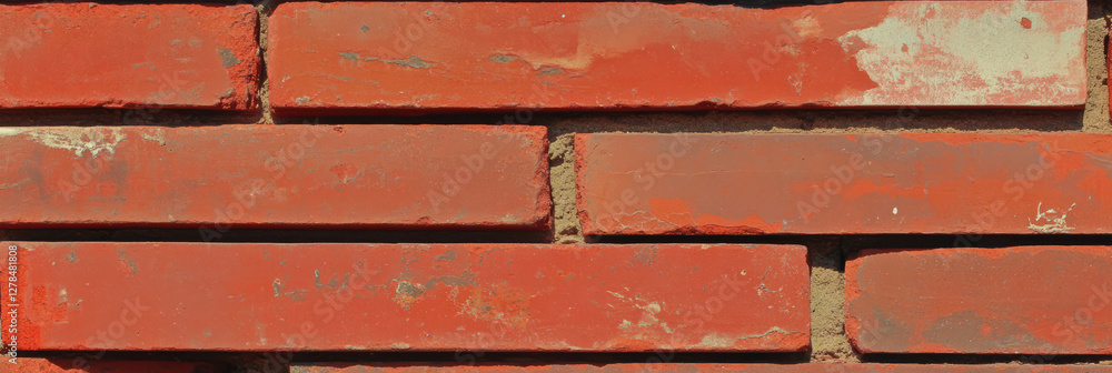 Aufkleber pattern of horizontal red brick stripes for architectural design and texture background
