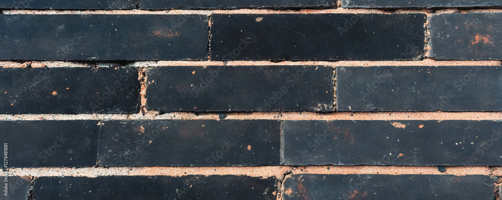 Poster horizontal brick stripes texture with weathered surface for architectural design