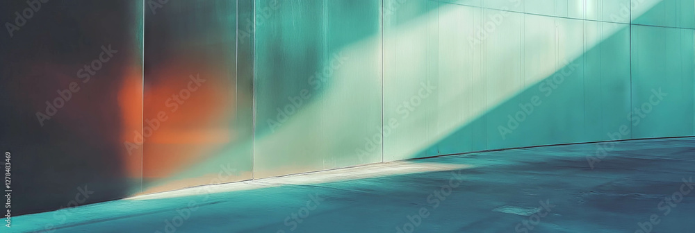 Poster intense silver matte wall with light and shadow play for modern design concepts