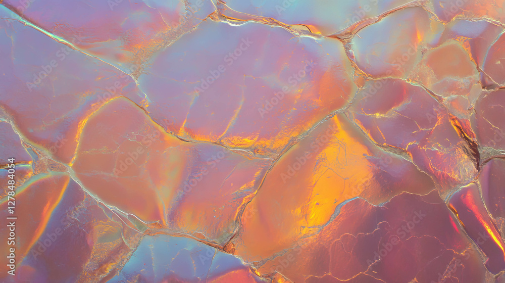 Poster Iridescent beetle shell texture with vibrant colors for artistic design