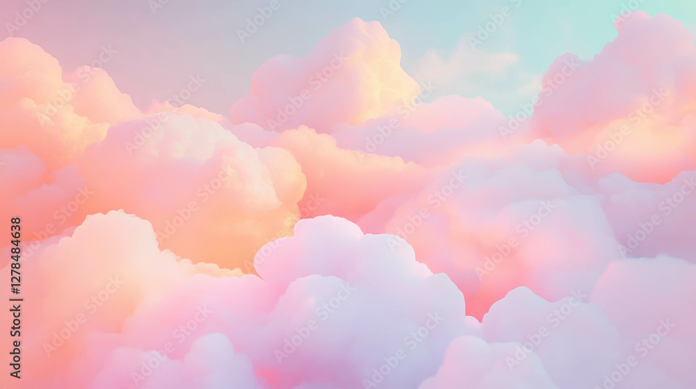 Poster dreamy iridescent cloud texture with soft diffuse colors for creative design