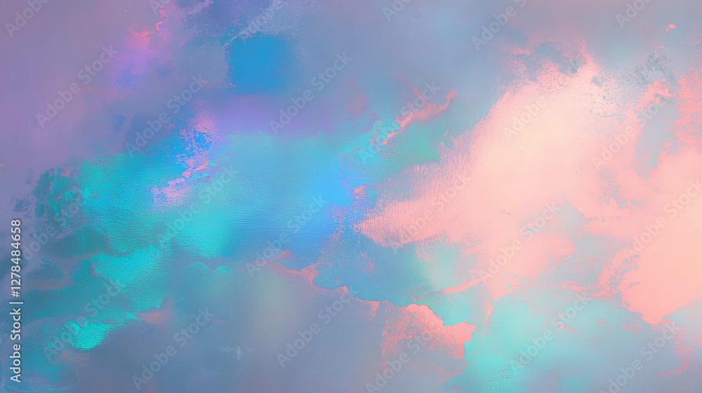 Poster dreamy iridescent cloud texture with soft diffuse colors for creative backgrounds