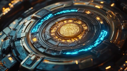 Futuristic Disc Glowing Tech Background