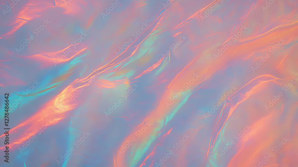 Poster iridescent textile wall texture with woven colorful patterns for creative design