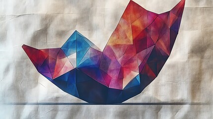 Abstract Polygonal Art Piece Colorful Geometric Design