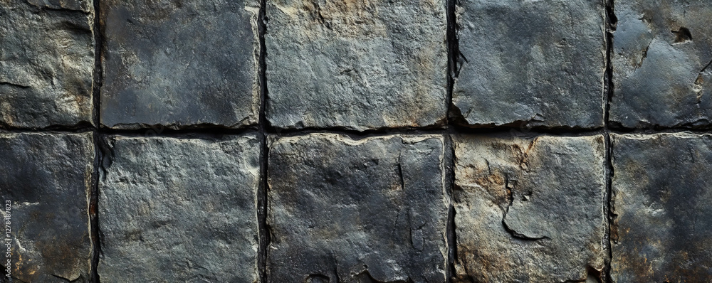 Aufkleber Abstract stone texture with large square grid for artistic and architectural design