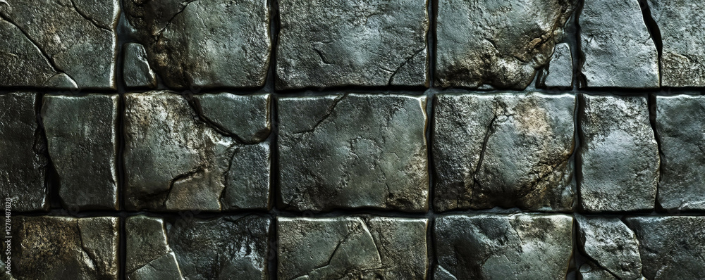 Poster rustic stone grid pattern design for background or wall decoration
