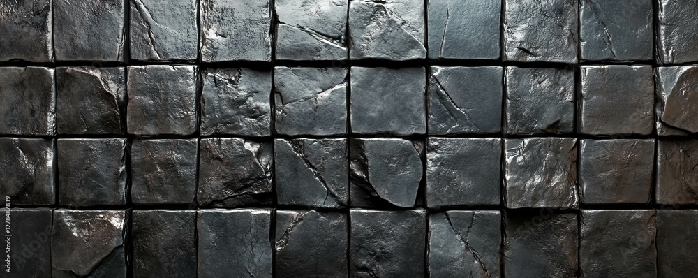 Aufkleber Rustic stone grid texture design for architectural elements or surface patterns