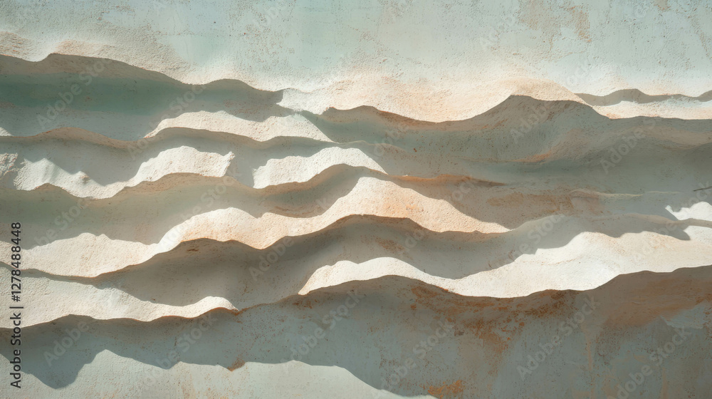 Poster Textured layered clay wall with varied patterns for artistic design