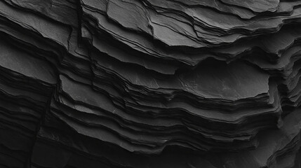 Obraz premium Natural layered black slate texture for background or design projects