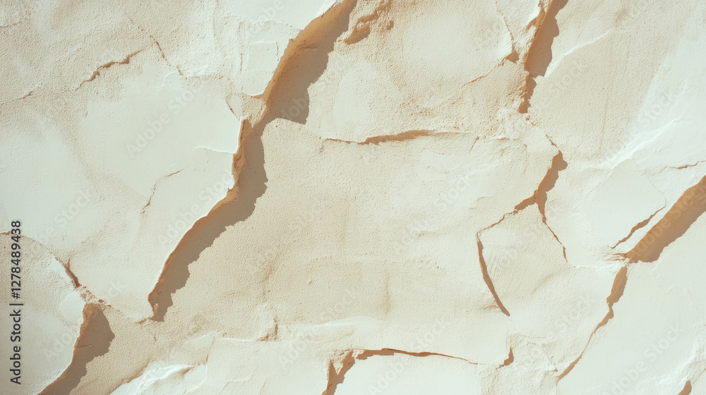 Poster Rustic texture of light brown mud wall with rough surface for artistic background design