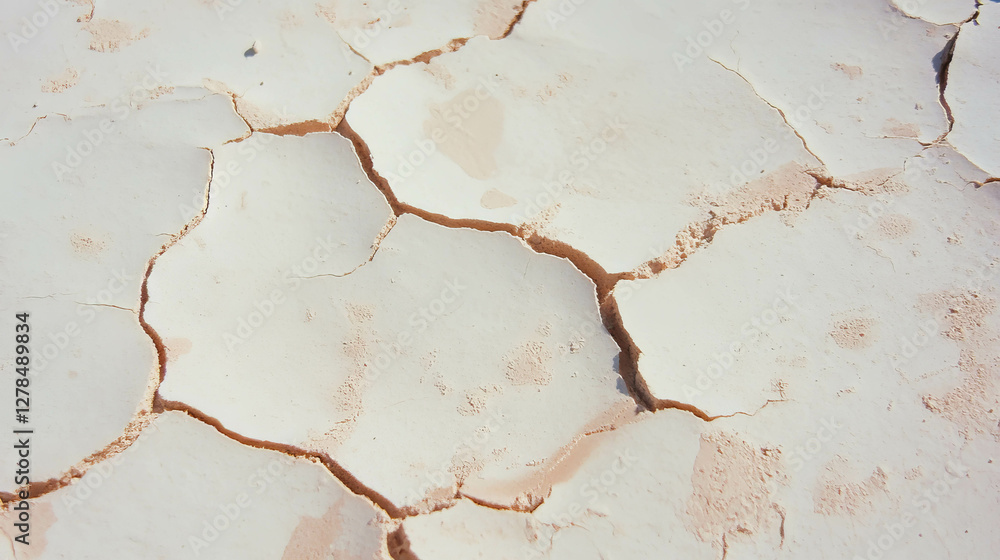 Poster Light grey mud wall texture with subtle cracks for nature-inspired design and background