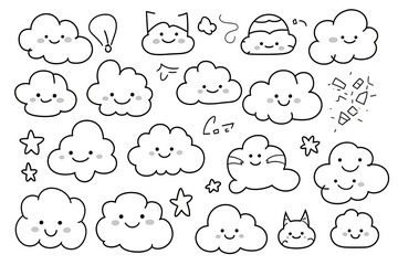 Cloud-like abstract shapes with smooth, rounded edges.