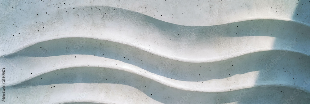 Poster Light grey wavy textured wall surface with subtle roughness for architecture or design