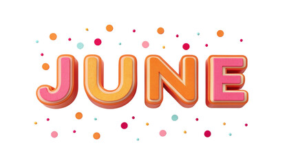 Hello June message lettering season greeting typography transparent 