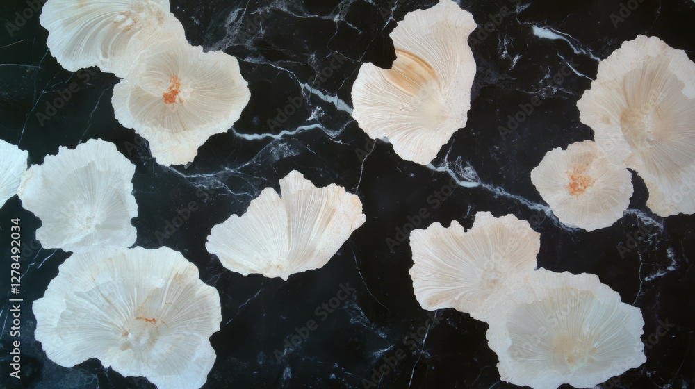 Poster Intricate limestone texture with fossil inclusions for natural design concepts