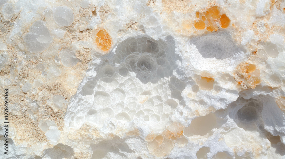 Poster Limestone texture with fossil inclusions for natural design and geology projects
