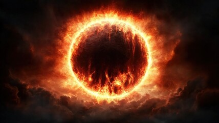 Fototapeta premium A solar flare engulfs Earth, turning the sky into a blinding inferno, technology failing worldwide