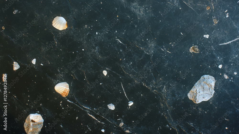 Poster Limestone surface with shell fragment details for natural design