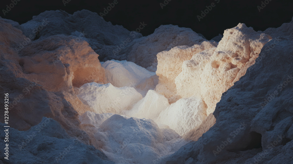 Poster limestone texture with white powdery surface for artistic and design concepts