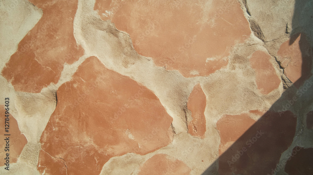 Poster Rustic clay mud wall texture with smooth natural patterns for design