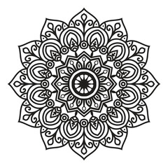 Mandala Circular pattern in the form of a mandala. Henna tatoo mandala. Mehndi style. Decorative pattern in oriental style. Coloring book page.