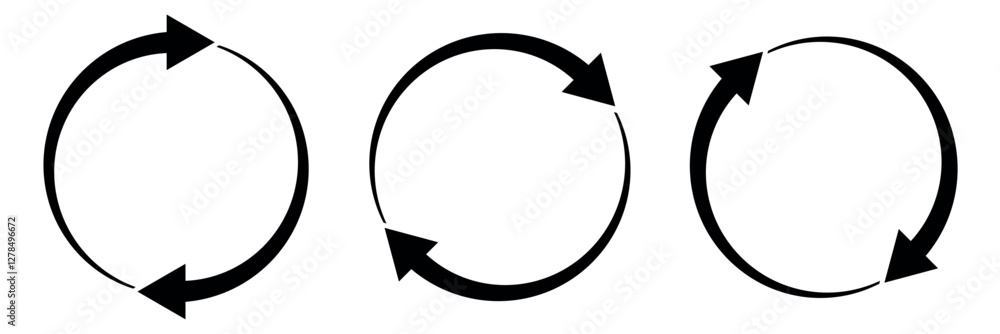 Poster refresh icon set. reload icon vector. circular arrow , refresh, reload. set of circle arrows rotatin