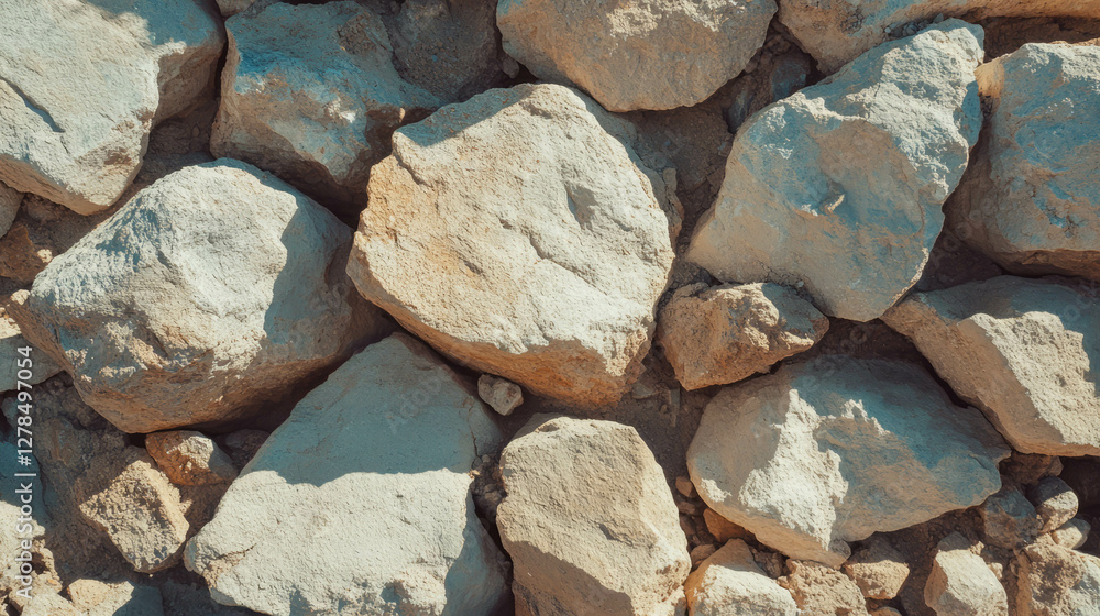 Poster rustic mud wall texture with natural rocks for background or design
